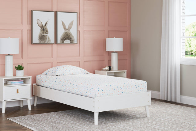 Aprilyn White Twin Platform Bed - Ella Furniture