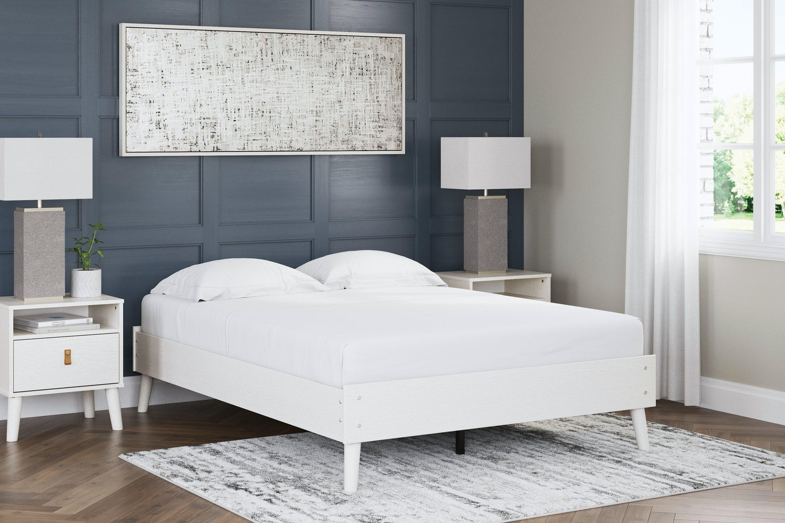 Aprilyn White Full Platform Bed - Ella Furniture