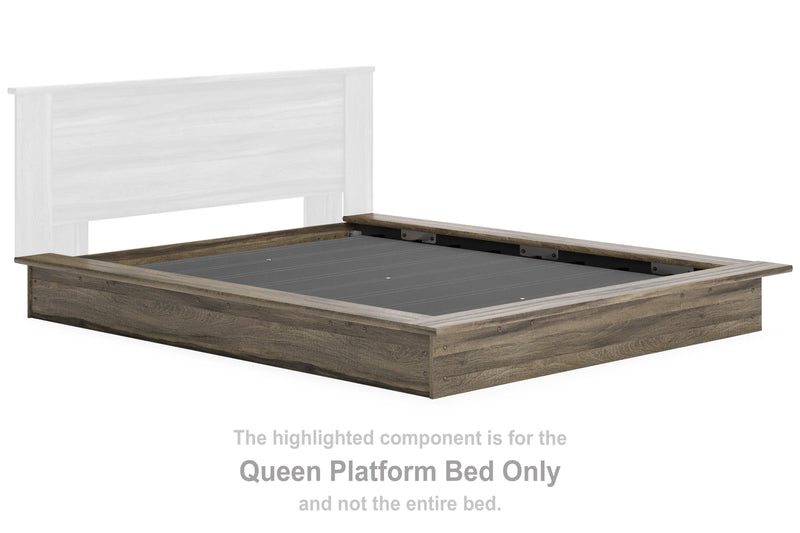 Shallifer Brown Queen Platform Bed - Ella Furniture