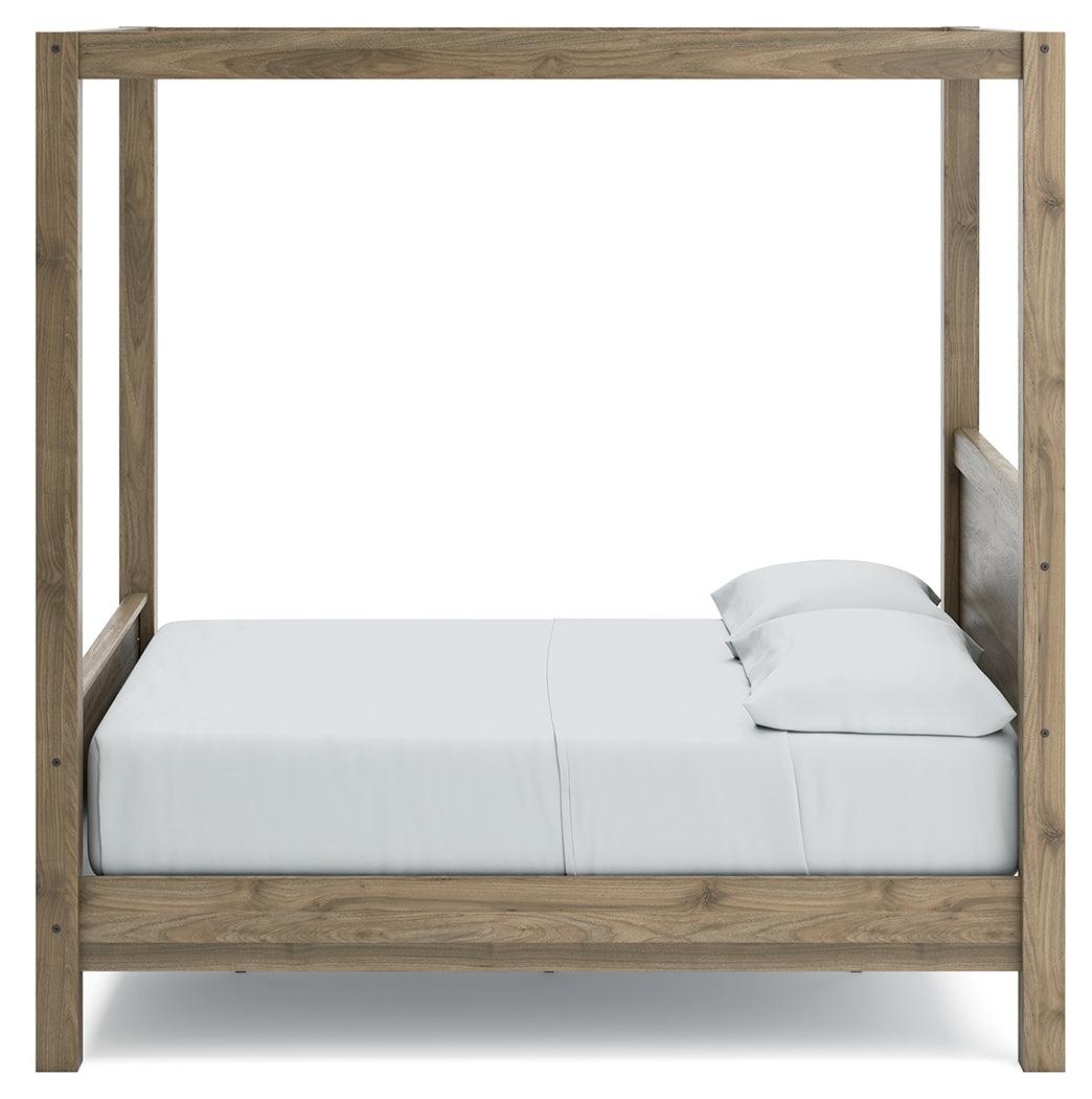 Aprilyn Honey Full Canopy Bed - Ella Furniture