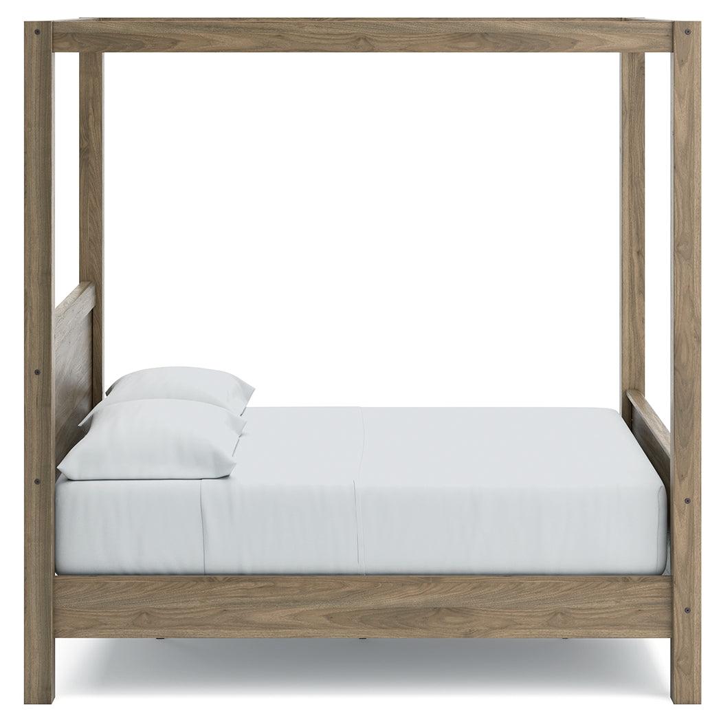 Aprilyn Honey Full Canopy Bed - Ella Furniture