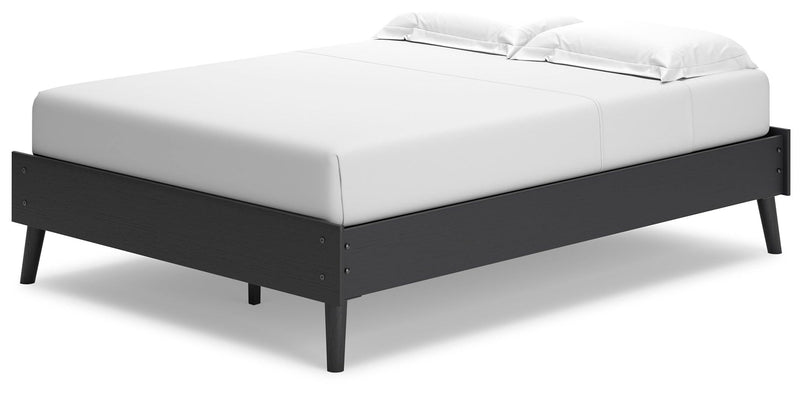 Charlang Black Full Platform Bed - Ella Furniture