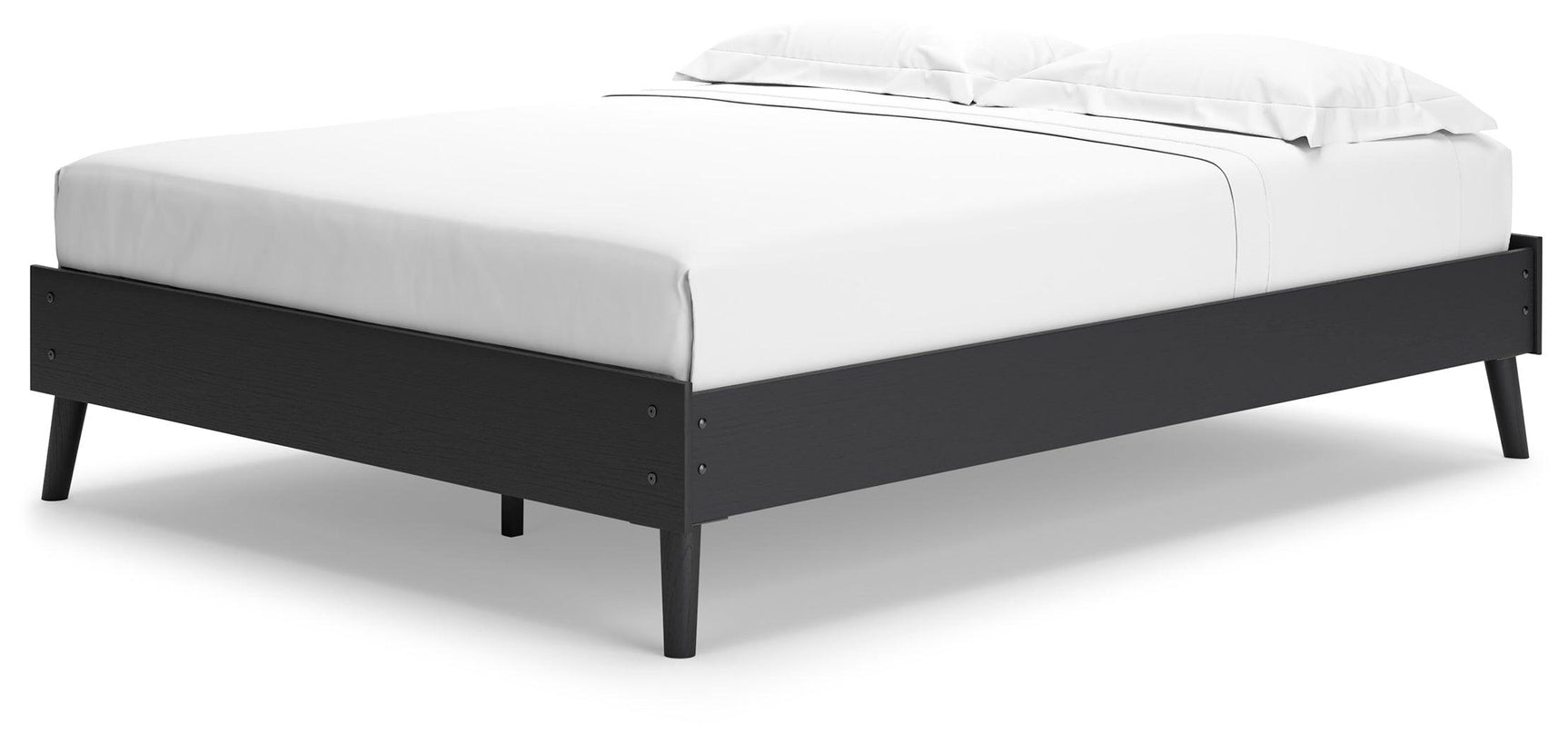 Charlang Black Queen Platform Bed - Ella Furniture