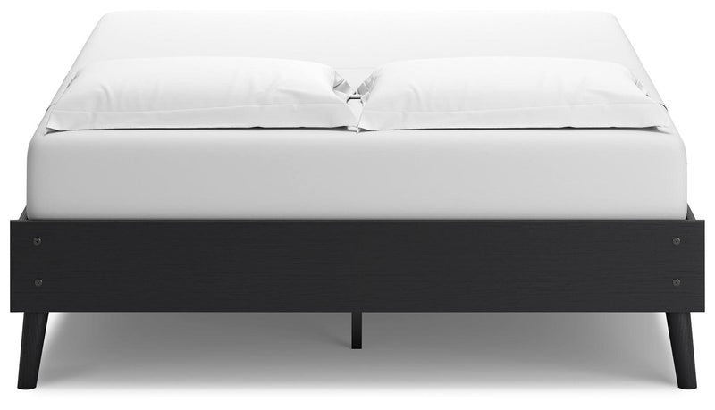 Charlang Black Queen Platform Bed - Ella Furniture