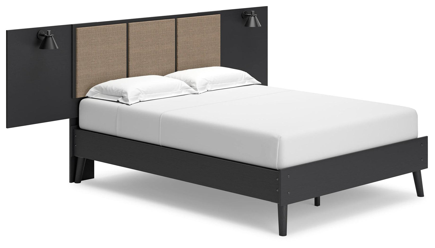 Charlang Two-tone Full Panel Platform Bed With 2 Extensions - Ella Furniture