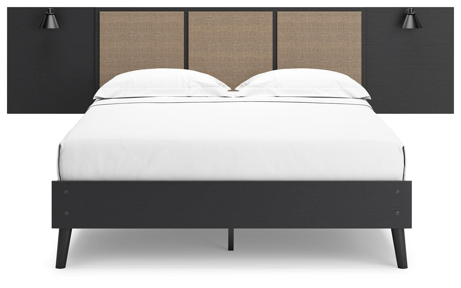 Charlang Two-tone Queen Panel Platform Bed With 2 Extensions