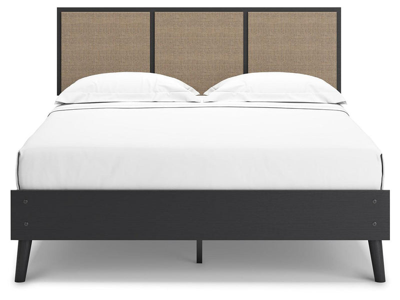 Charlang Two-tone Queen Panel Platform Bed