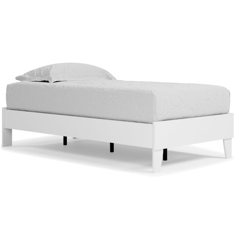 Piperton White Twin Platform Bed - Ella Furniture