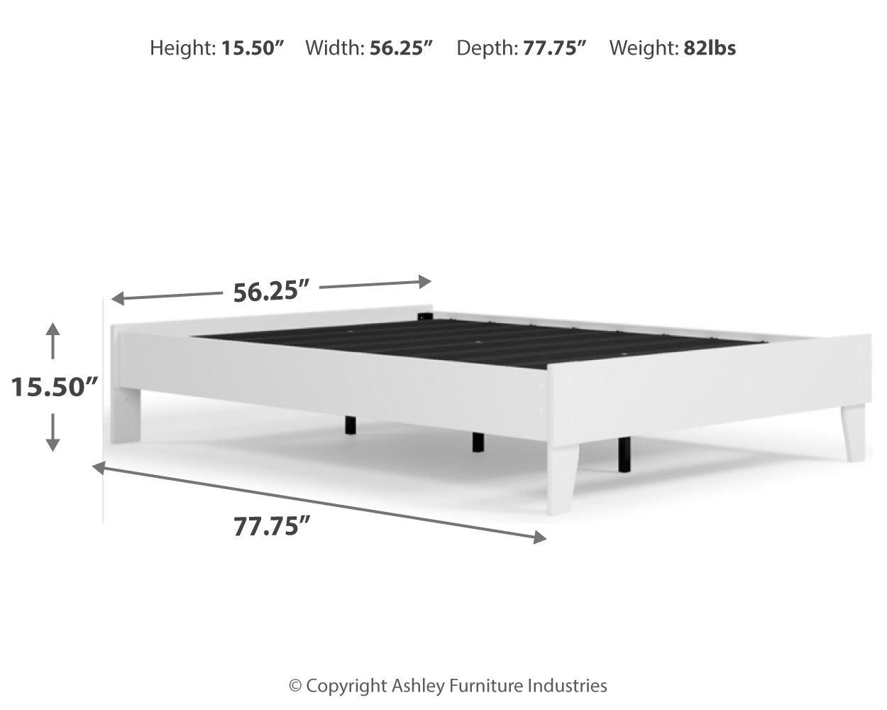 Piperton White Full Platform Bed - Ella Furniture