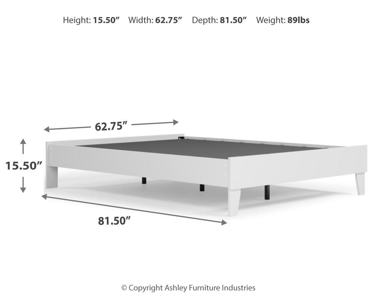 Piperton White Queen Platform Bed - Ella Furniture