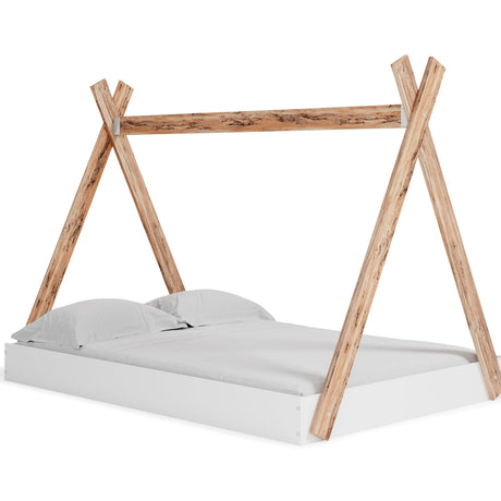 Piperton Two-tone Brown/white Full Tent Complete Bed In Box - Ella Furniture