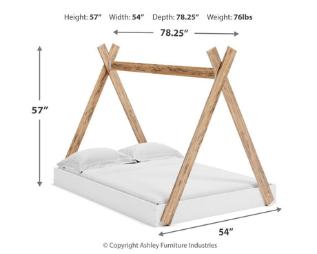 Piperton Two-tone Brown/white Full Tent Complete Bed In Box - Ella Furniture