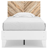 Piperton Two-tone Brown/white Twin Panel Platform Bed - Ella Furniture