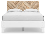 Piperton Two-tone Brown/white Full Panel Platform Bed - Ella Furniture