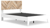 Piperton Two-tone Brown/white Full Panel Platform Bed - Ella Furniture