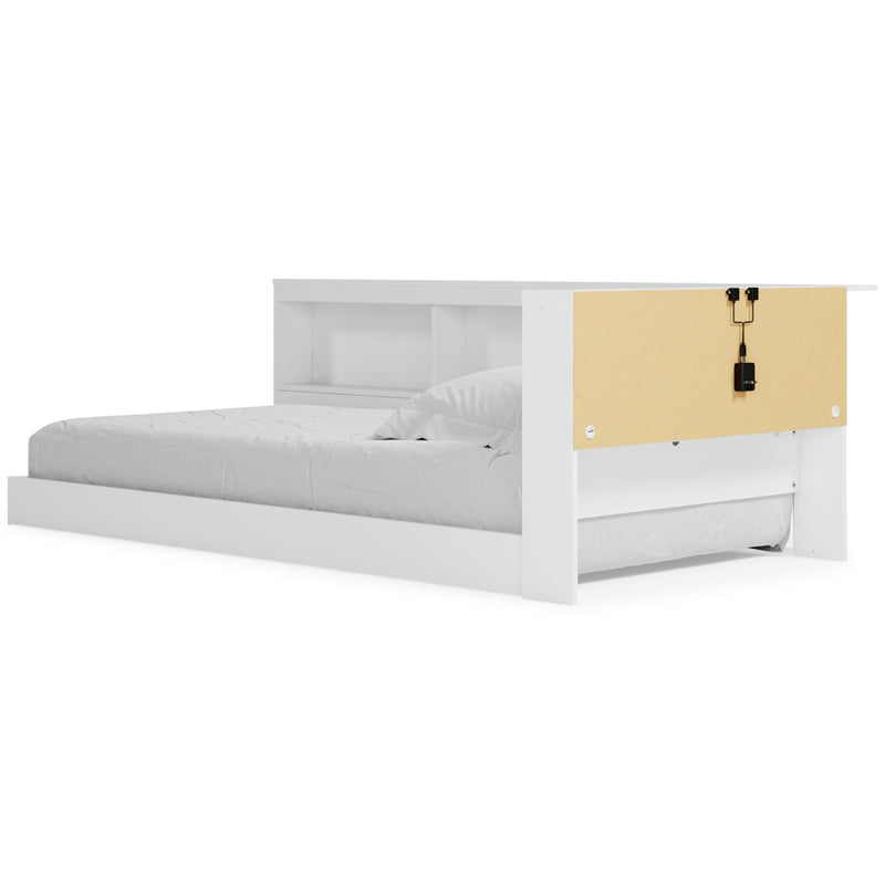 Piperton White Twin Bookcase Storage Bed - Ella Furniture