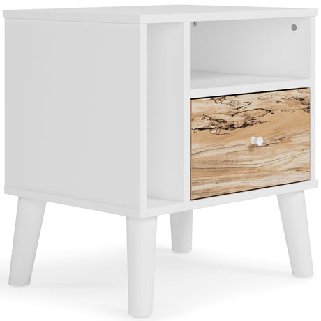 Piperton Two-tone Brown/white Nightstand - Ella Furniture