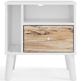 Piperton Two-tone Brown/white Nightstand - Ella Furniture