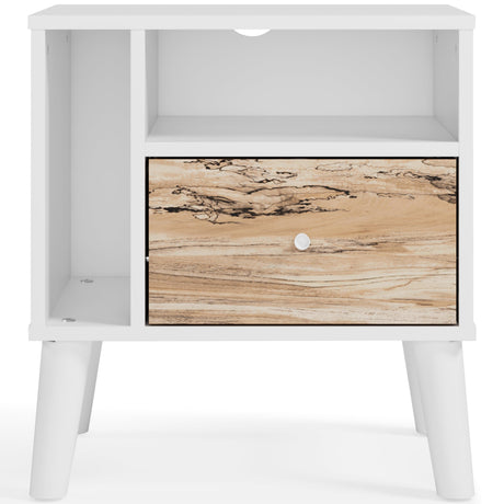 Piperton Two-tone Brown/white Nightstand - Ella Furniture