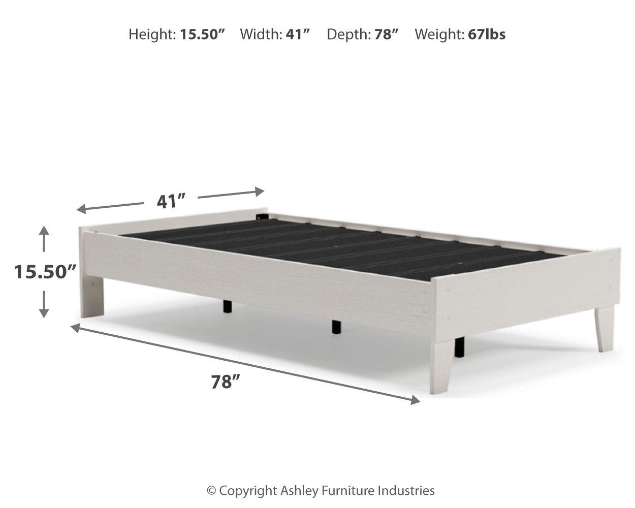 Vaibryn White Twin Platform Bed - Ella Furniture