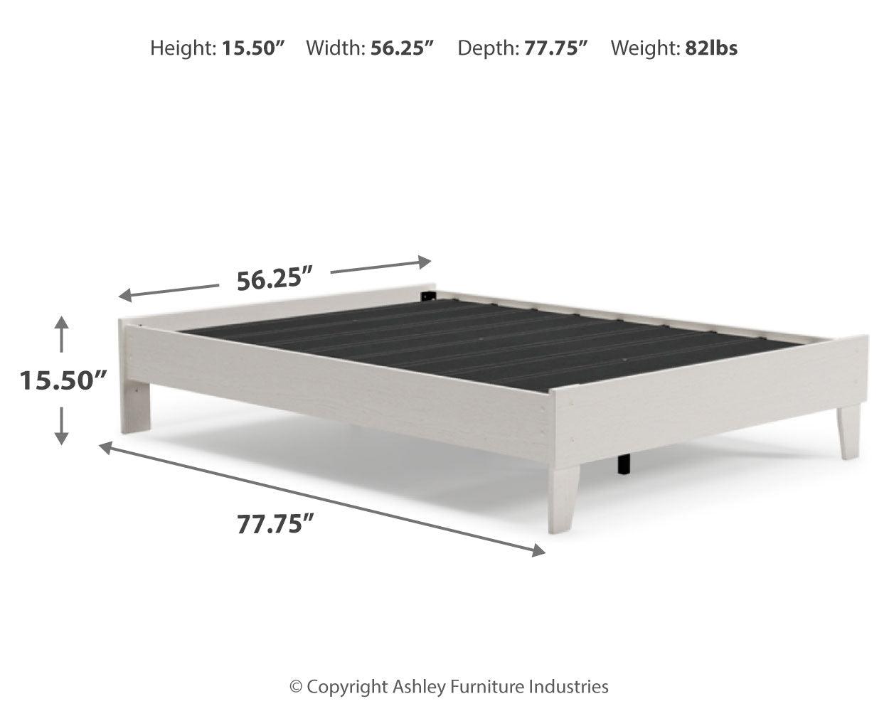 Vaibryn White Full Platform Bed - Ella Furniture