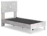 Paxberry Whitewash Twin Panel Platform Bed - Ella Furniture