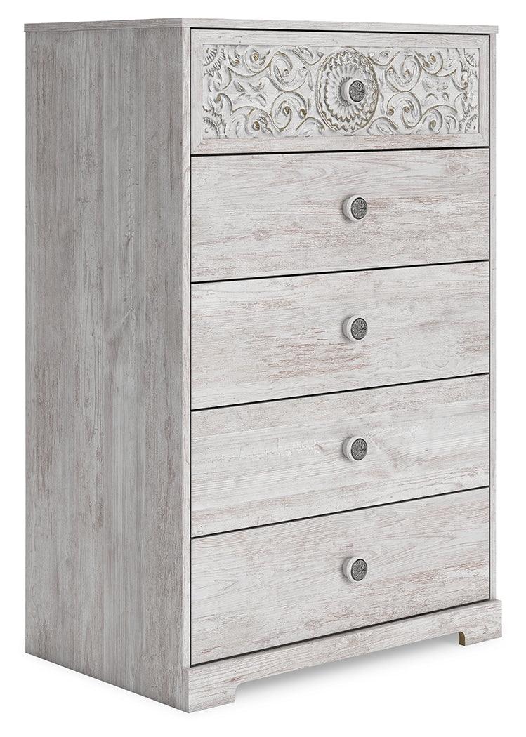 Paxberry Whitewash Chest Of Drawers - Ella Furniture