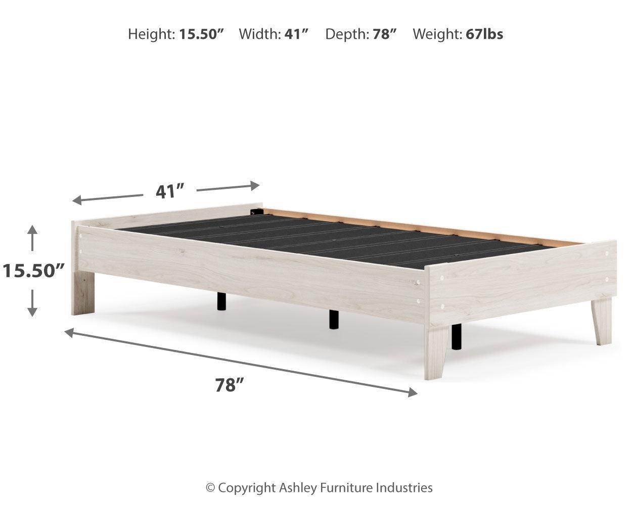 Socalle Light Natural Twin Platform Bed - Ella Furniture