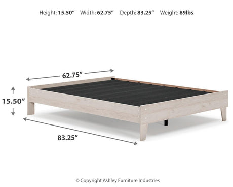 Socalle Light Natural Queen Platform Bed - Ella Furniture