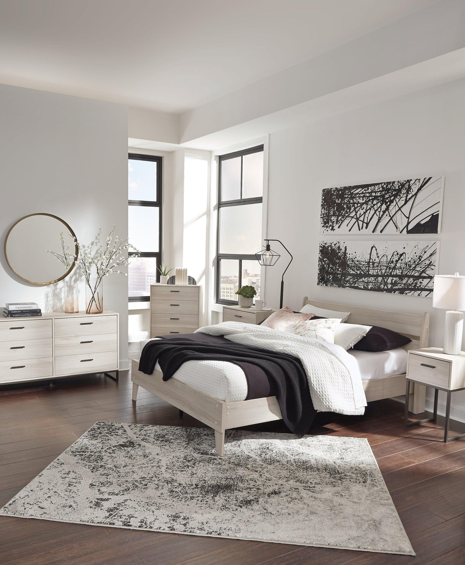 Socalle Natural Queen Panel Platform Bed - Ella Furniture