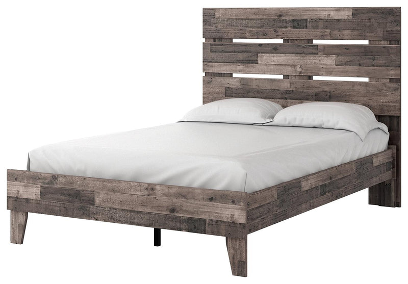Neilsville Whitewash Full Panel Platform Bed - Ella Furniture