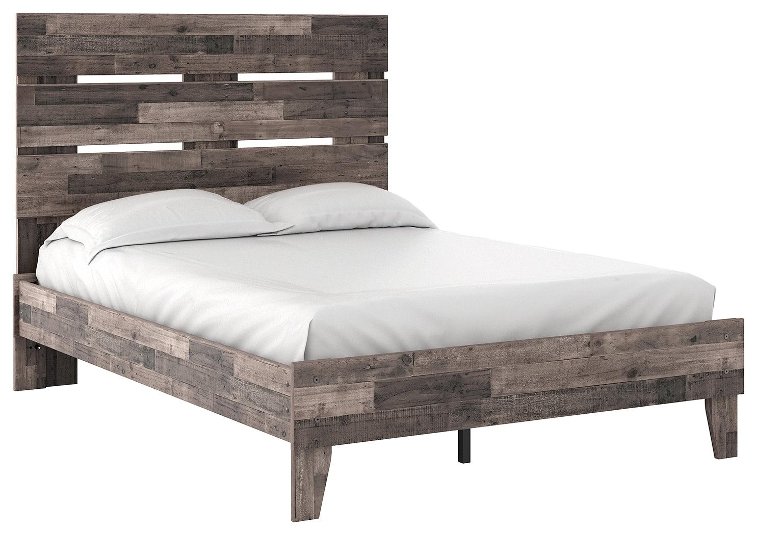 Neilsville Multi Gray Full Panel Platform Bed - Ella Furniture