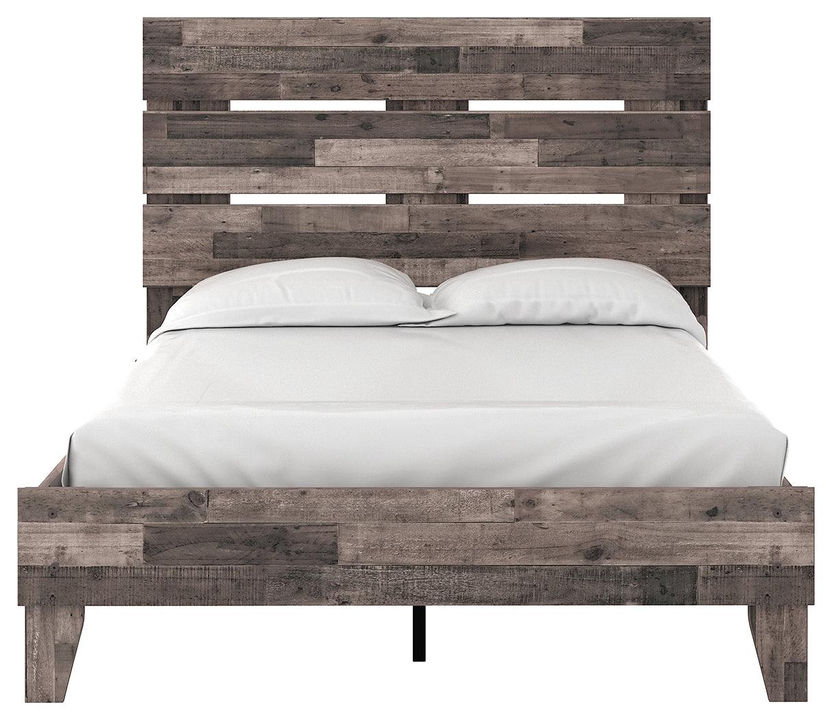 Neilsville Multi Gray Full Panel Platform Bed - Ella Furniture