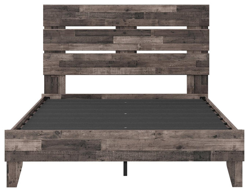 Neilsville Multi Gray Queen Panel Platform Bed - Ella Furniture