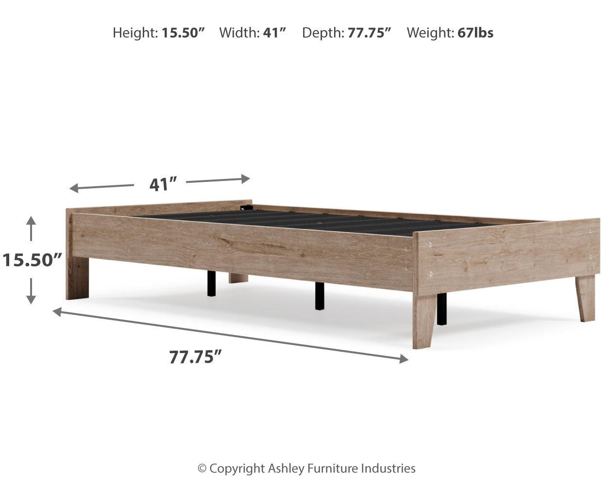 Oliah Natural Twin Platform Bed - Ella Furniture