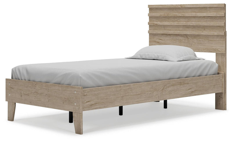 Oliah Natural Twin Panel Platform Bed - Ella Furniture