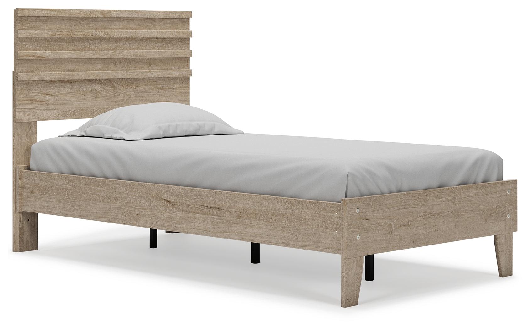 Oliah Natural Twin Panel Platform Bed - Ella Furniture