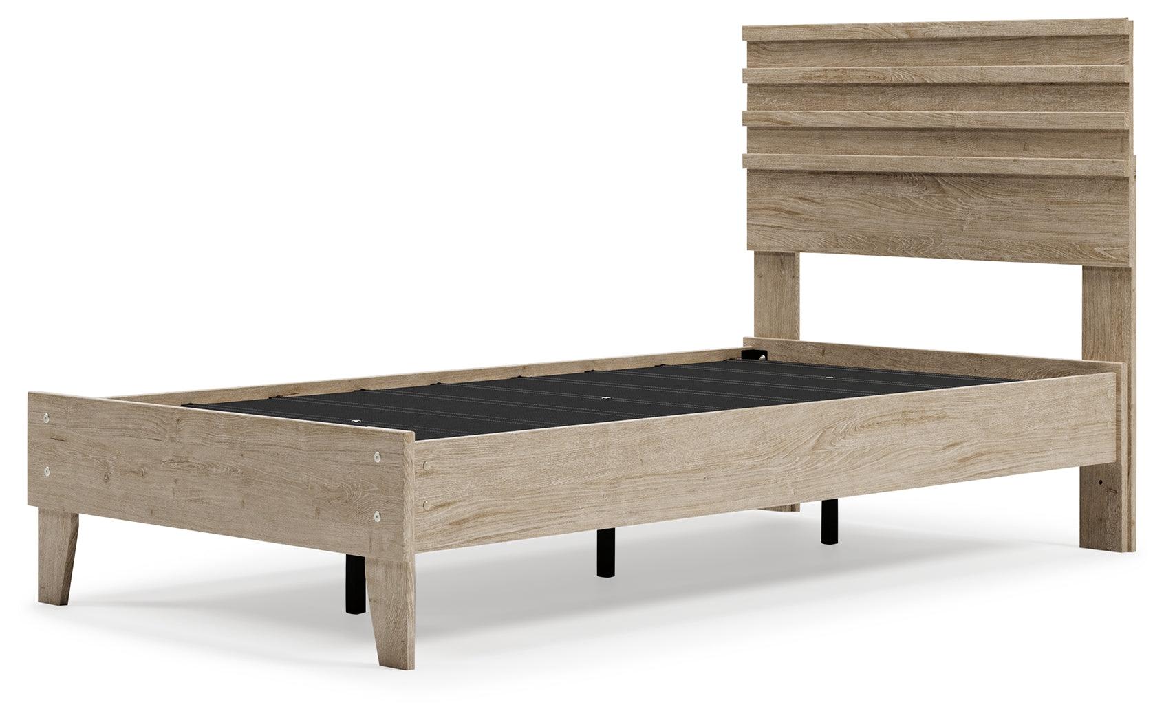 Oliah Natural Twin Panel Platform Bed - Ella Furniture