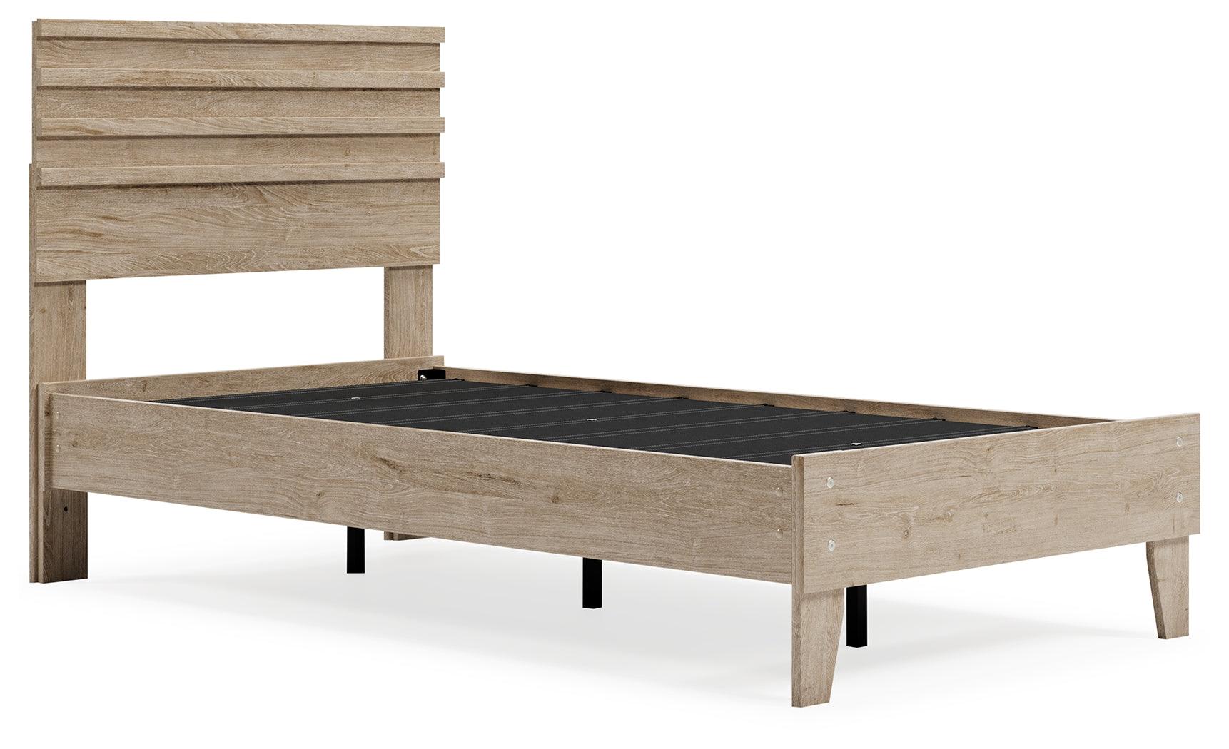 Oliah Natural Twin Panel Platform Bed - Ella Furniture