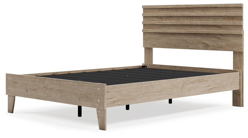 Oliah Natural Full Panel Platform Bed - Ella Furniture