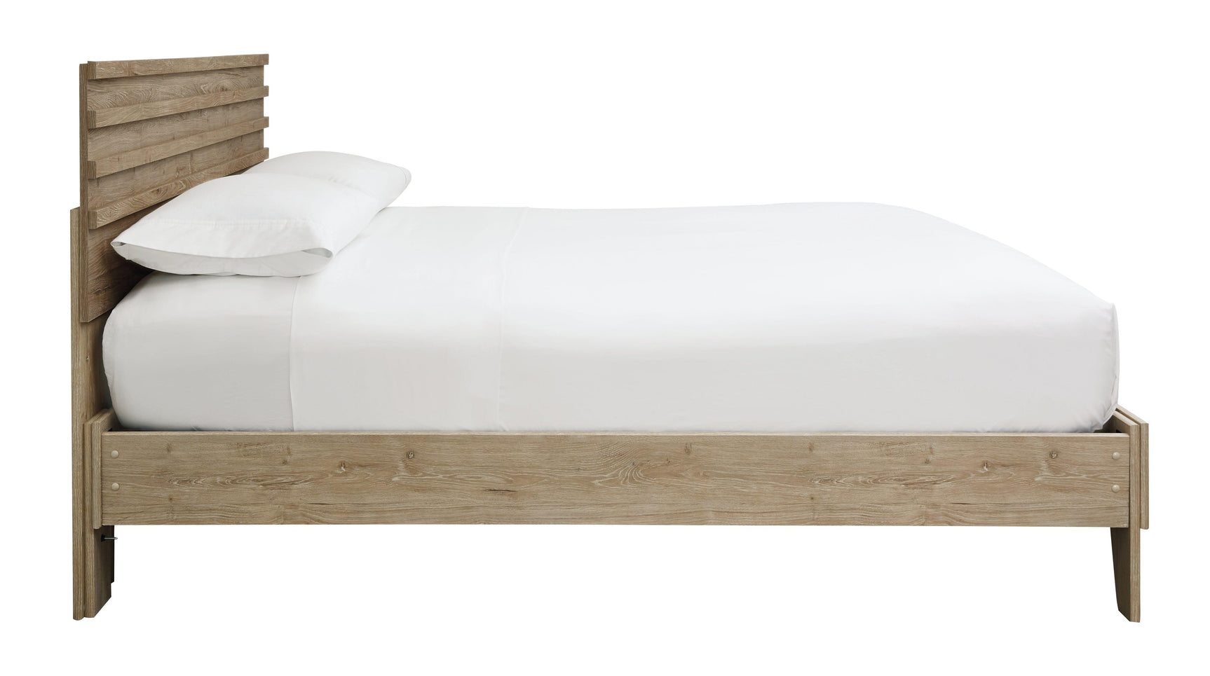 Oliah Natural Queen Panel Platform Bed - Ella Furniture