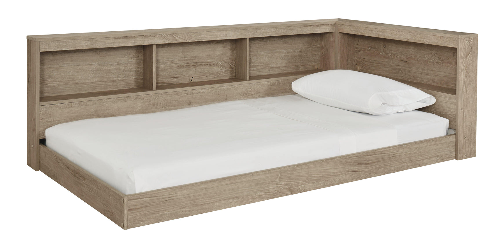 Oliah Natural Twin Bookcase Storage Bed - Ella Furniture