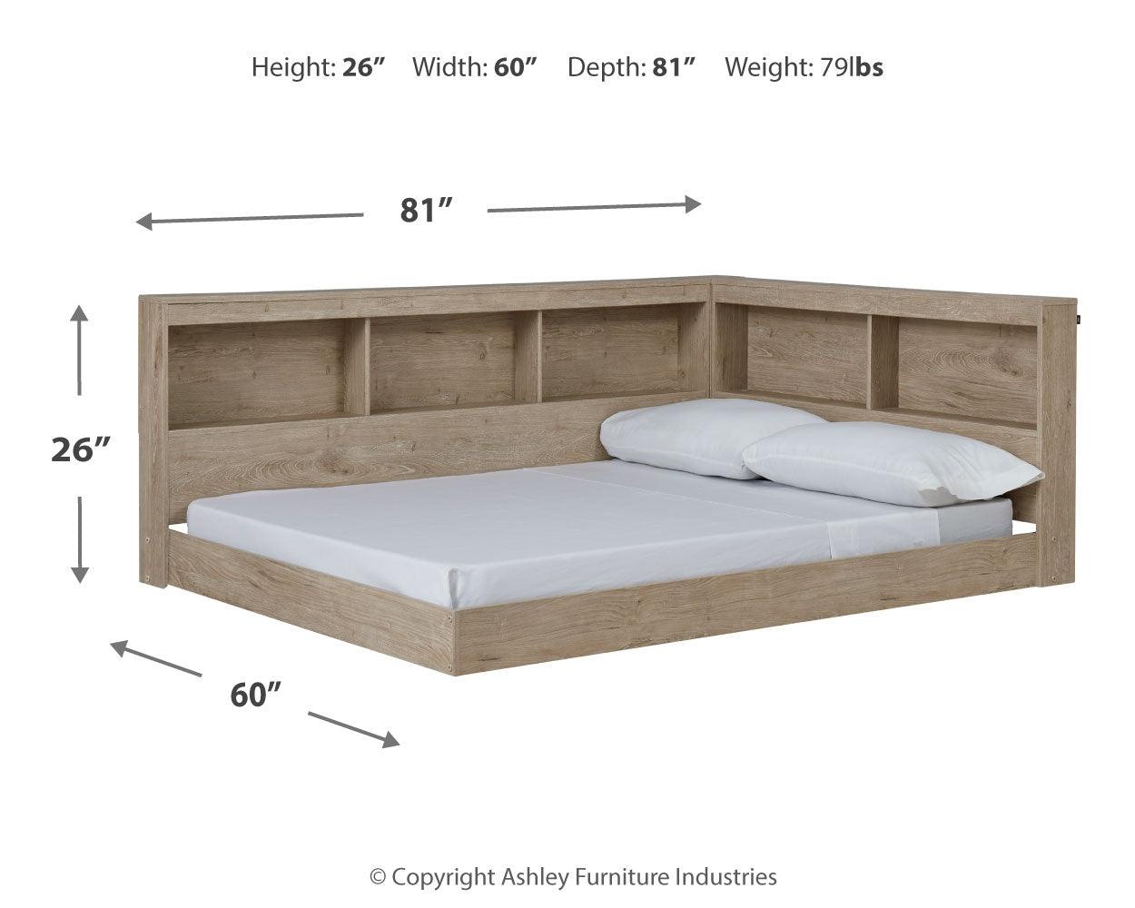 Oliah Natural Full Bookcase Storage Bed - Ella Furniture