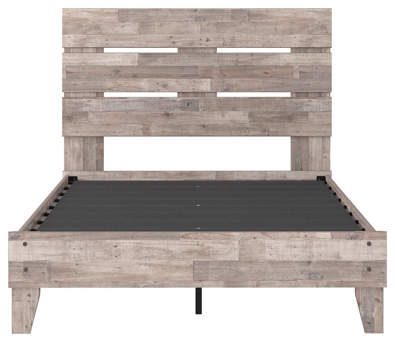 Neilsville Whitewash Full Panel Platform Bed - Ella Furniture