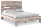 Neilsville Whitewash Queen Panel Platform Bed - Ella Furniture