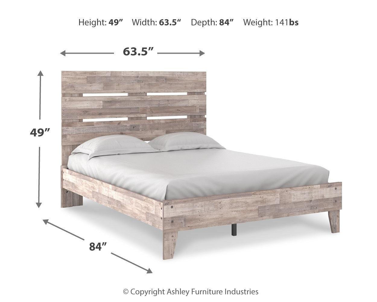 Neilsville Whitewash Queen Panel Platform Bed - Ella Furniture