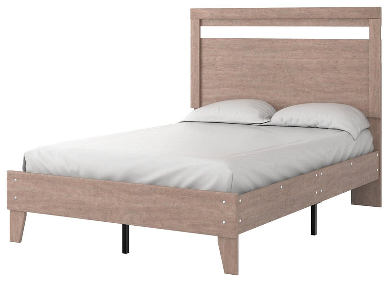 Flannia Gray Full Panel Platform Bed - Ella Furniture