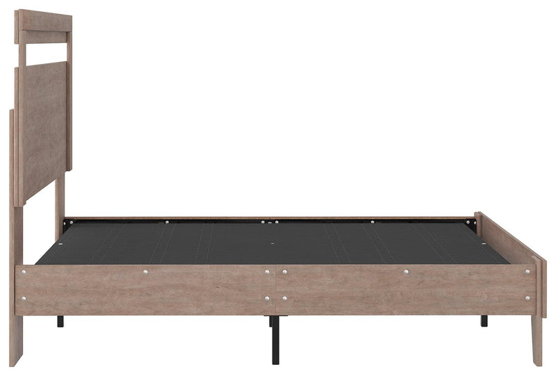 Flannia Gray Full Panel Platform Bed - Ella Furniture