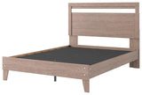 Flannia Gray Queen Panel Platform Bed - Ella Furniture