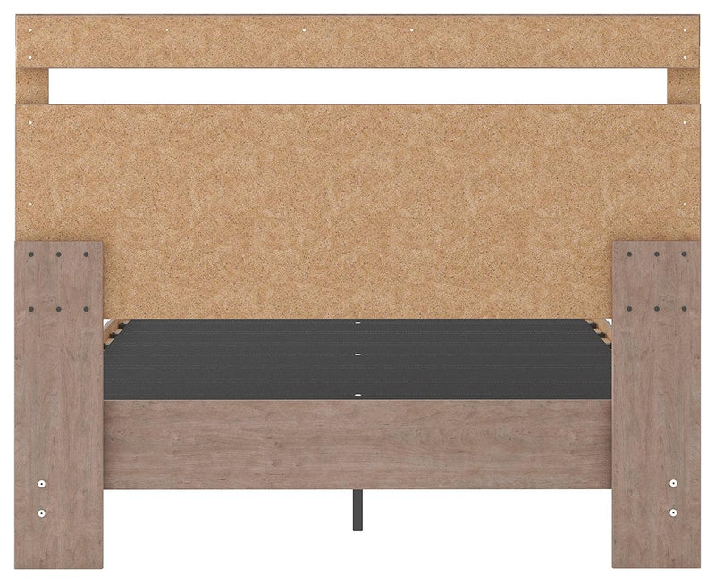 Flannia Gray Queen Panel Platform Bed - Ella Furniture